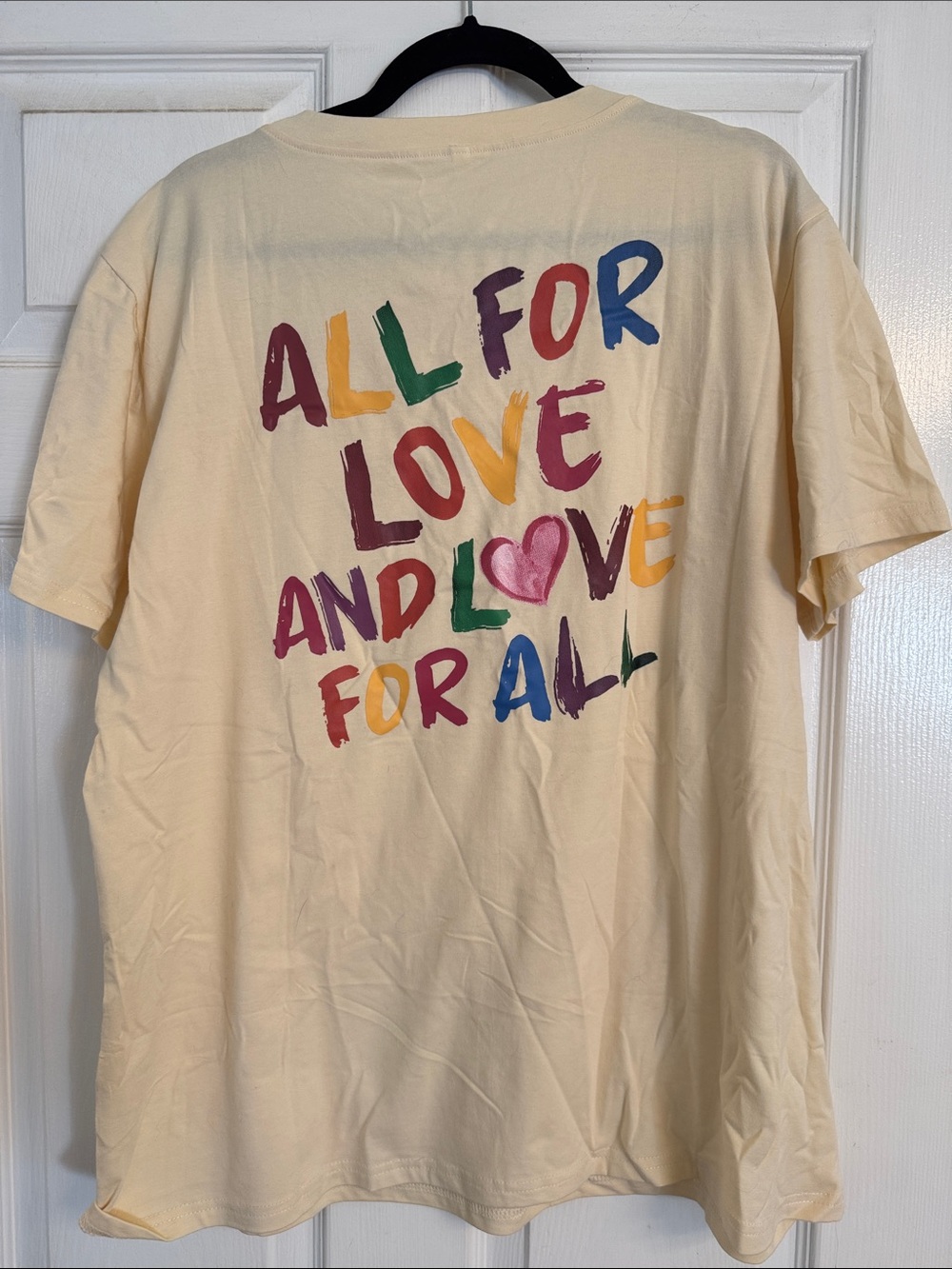 Cream Graphic Tee - All For Love Colorful Print